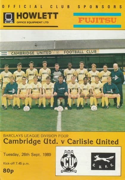 Cambridge United v Carlisle United 26-Sep-1989
