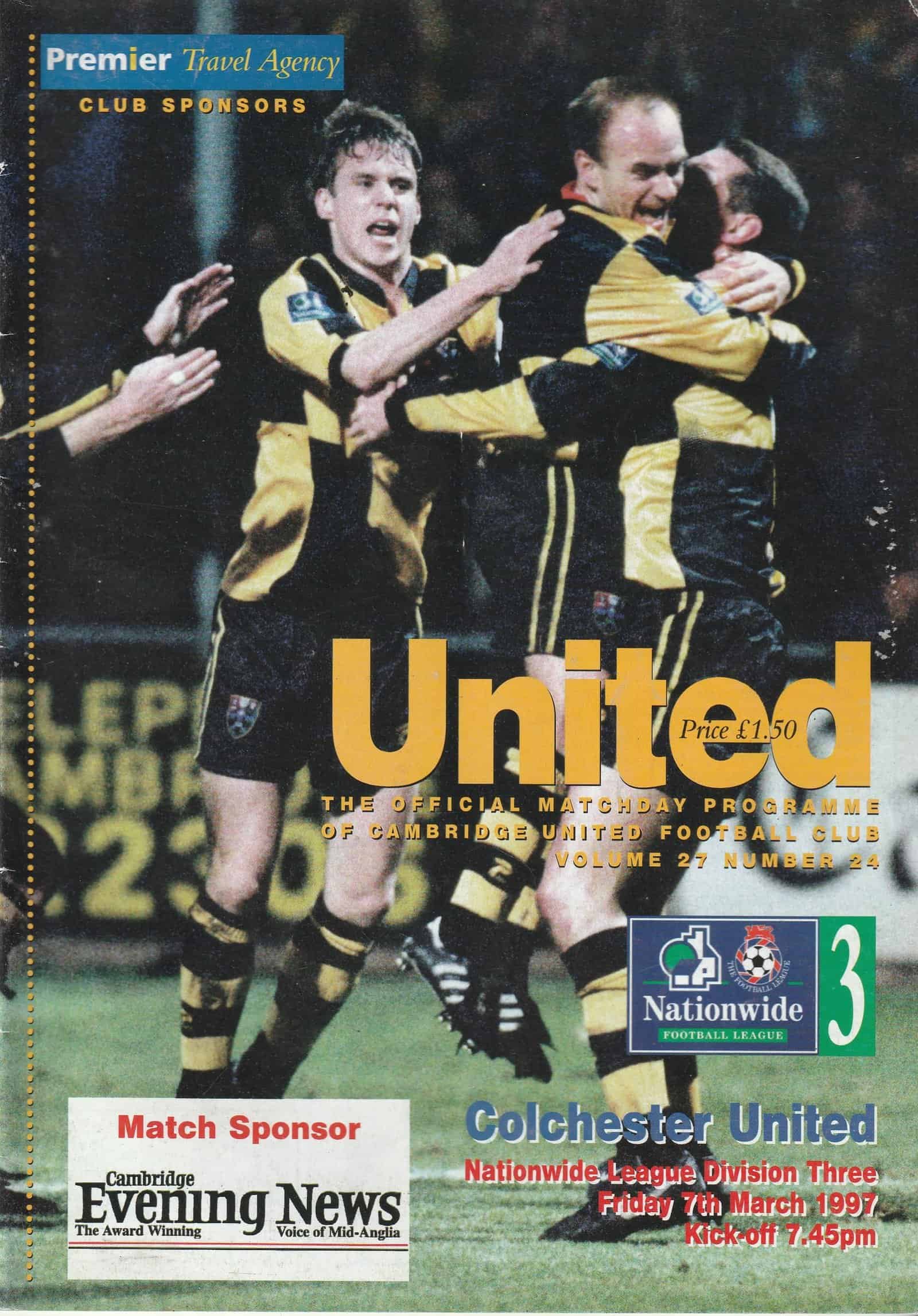 Cambridge United v Colchester United 07-Mar-1997