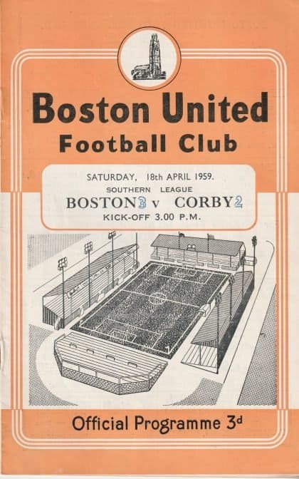 Boston United v Corby Town 08-Apr-1959