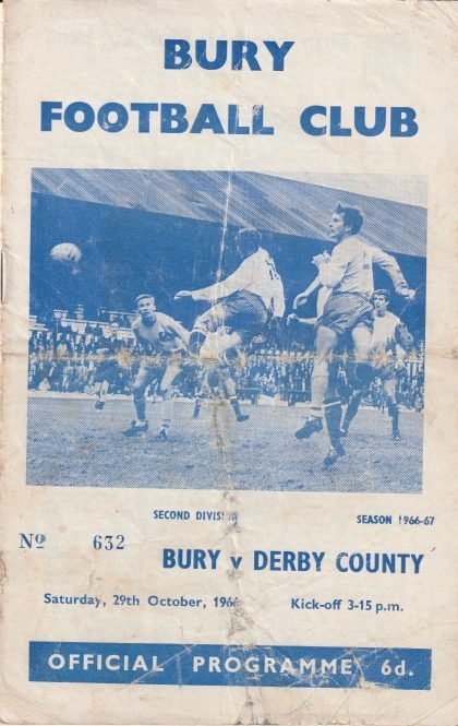 Bury v Derby County 29-Oct-1966