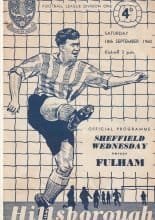 Sheffield Wednesday v Fulham  10-Sep-1960