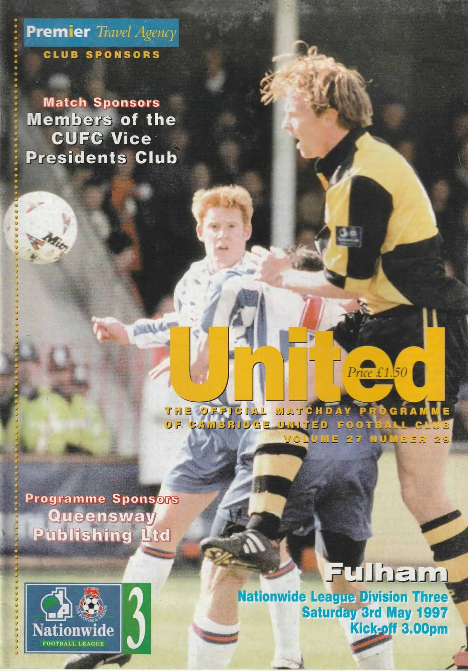 Cambridge United v Fulham 03-May-1997