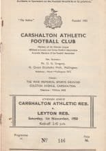 Carshalton Athletic Reserves v Leyton Reserves 01-Nov-1958