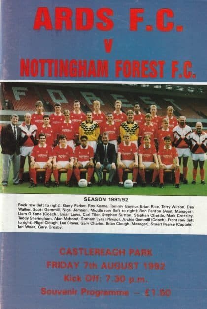 Ards v Nottingham Forest 07-Aug-1992