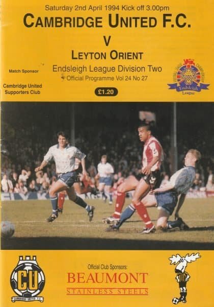 Cambridge United v Leyton Orient 02-Apr-1994