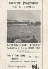 Raith Rovers v Nottingham Forest 05-Aug-1967