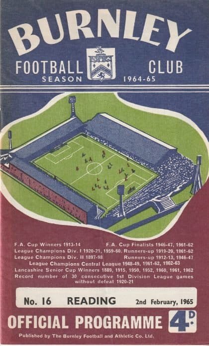 Burnley v Reading 02-Feb-1965