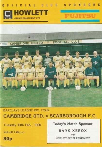 Cambridge United v Scarborough 13-Feb-1990
