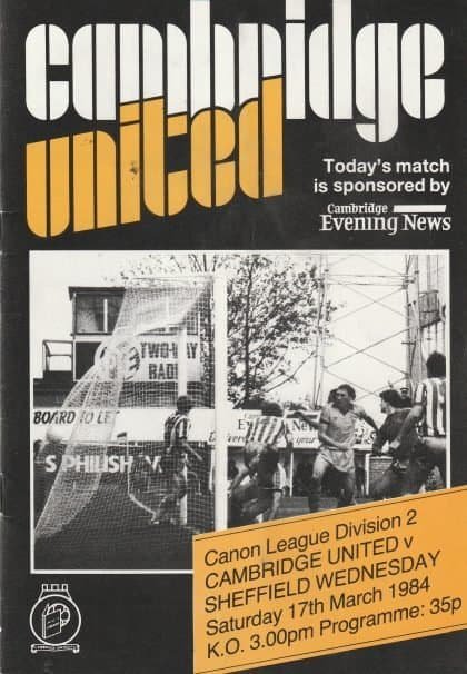 Cambridge United v Sheffield Wednesday 17-Mar-1984