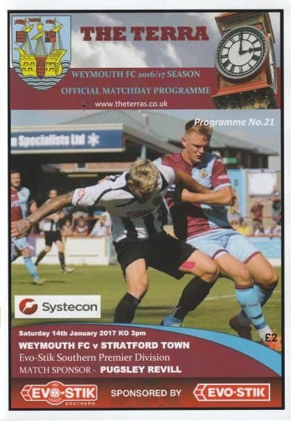 Weymouth v Stratford Town 24-Jan-2017