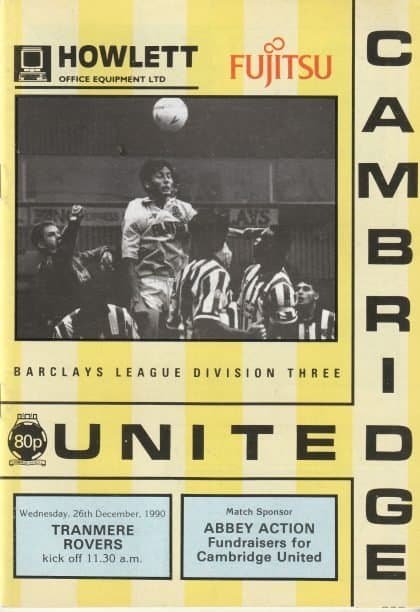 Cambridge United v Tranmere Rovers  26-Dec-1990