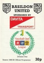 Basildon United v West Ham United 29-Jul-1989
