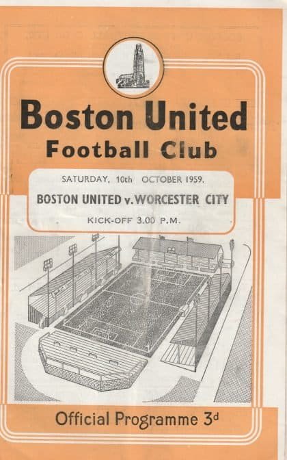 Boston United v Worcester City 10-Oct-1959