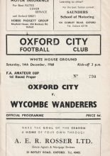 Oxford City v Wycombe Wanderers  14-Dec-1968