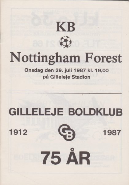 Kjøbenhavns Boldklub v Nottingham Forest 29-Jul-1987