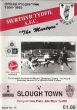 Merthyr Tydfil v Slough Town 21-Jan-1995