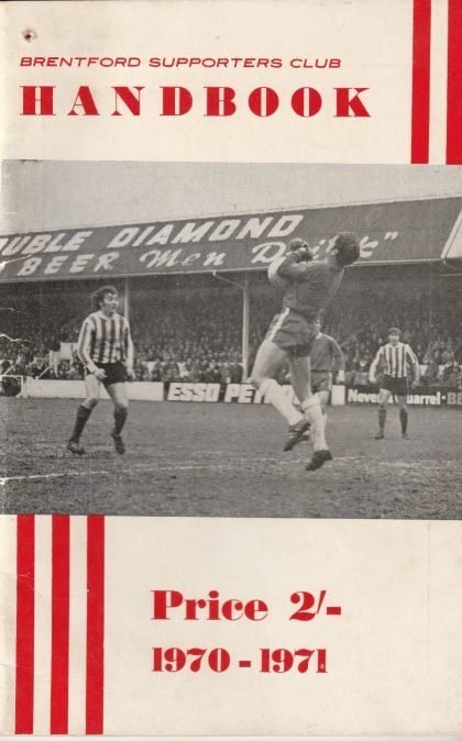 Brentford Supporters Club Handbook 1970-71