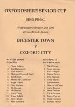 Bicester Town v Oxford City 28-Feb-1996