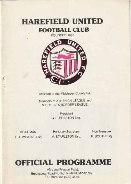 Harefield United v Uxbridge 27-Apr-1982