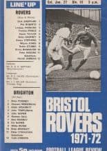 Bristol Rovers v Brighton & Hove Albion 22-Jan-1972