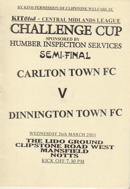 Carlton Town v Dinnington Town 26-Mar-2003