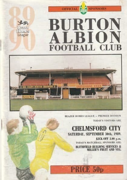 Burton Albion v Chelmsford City 30-Sep-1989