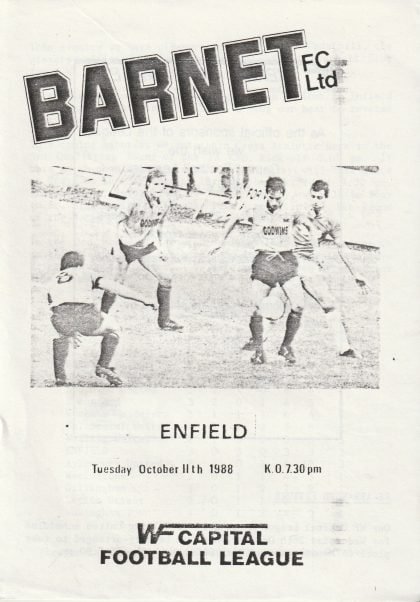 Barnet Reserves v Enfield Reserves 11-Oct-1988