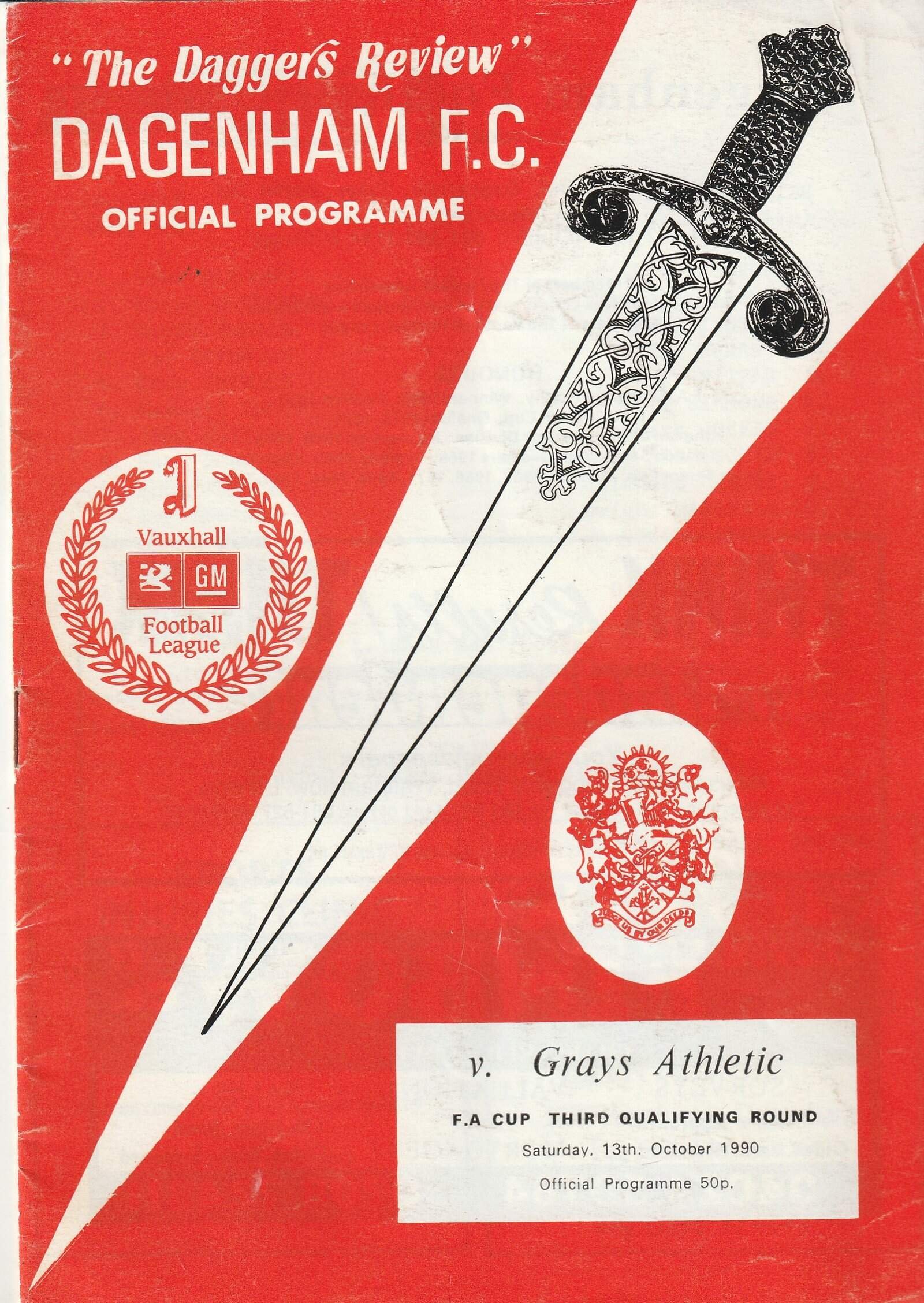 Dagenham v Grays Athletic 13-Oct-1990