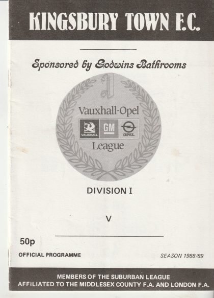 Kingsbury Town v Uxbridge 02-Jan-1989