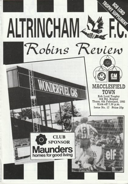 Altrincham v Macclesfield Town 06-Feb-1992