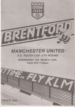 Brentford Youth v Manchester United Youth  01-Mar-1989