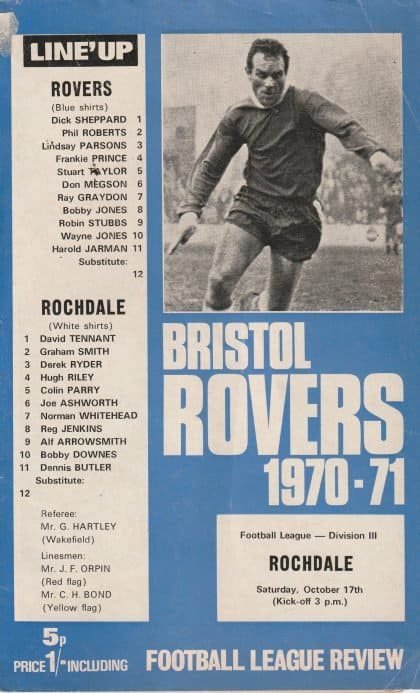 Bristol Rovers v Rochdale 17-Oct-1970