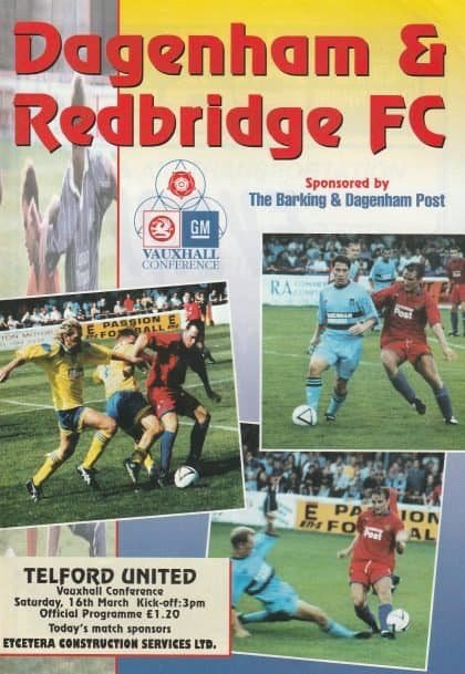 Dagenham & Redbridge v Telford United 16-Mar-1996