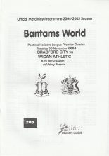 Bradford City Reserves v Wigan Athletic Reserves 30-Nov-2004
