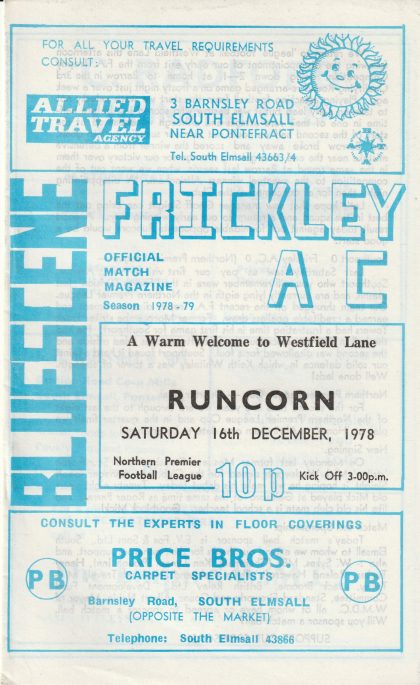 Frickley Athletic v Runcorn 16-Dec-1978