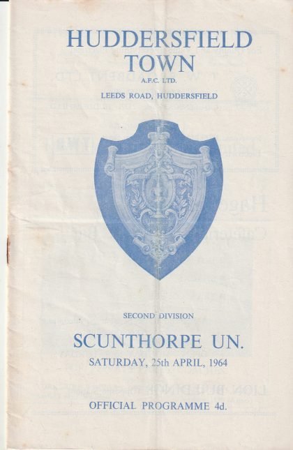 Huddersfield Town v Scunthorpe United 25-Apr-1964