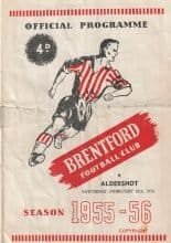 Brentford v Aldershot 18-Feb-1956