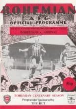 Bohemians Dublin v Arsenal 30-Aug-1989