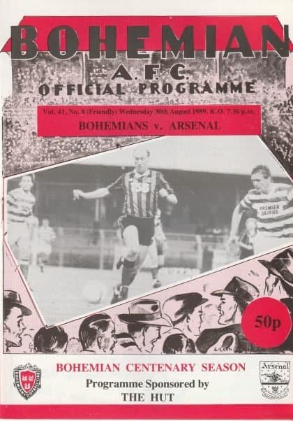 Bohemians Dublin v Arsenal 30-Aug-1989