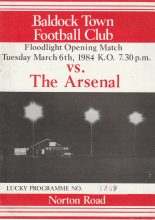 Baldock Town v Arsenal 06-Mar-1984