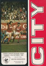 Bristol City v Bolton Wanderers 23-Oct-1984