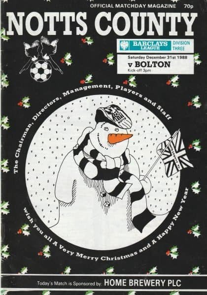 Notts County v Bolton Wanderers 31-Dec-1988