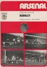 Arsenal v Burnley 02-Feb-1974