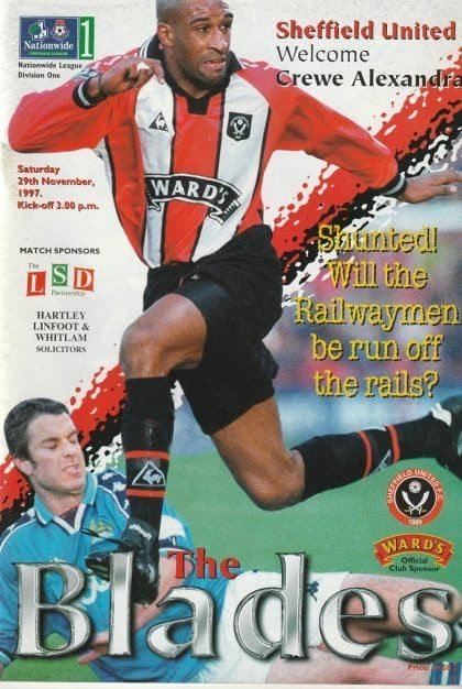 Sheffield United v Crewe Alexandra 29-Nov-1997