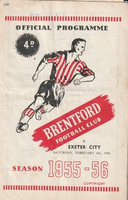 Brentford v Exeter City 04-Feb-1956