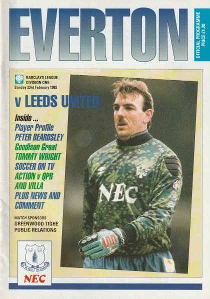 Everton v Leeds United  23-Feb-1992