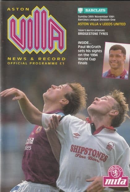 Aston Villa v Leeds United 24-Nov-1991
