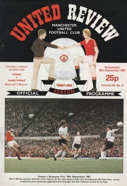 Manchester United v Leeds United 30-Sep-1981