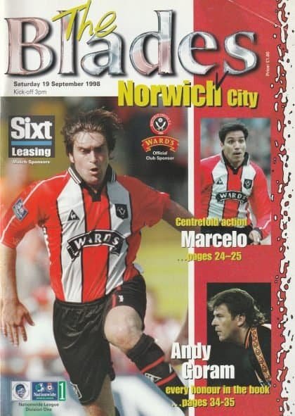 Sheffield United v Norwich City 19-Sep-1998
