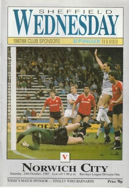 Sheffield Wednesday v Norwich City 24-Oct-1987